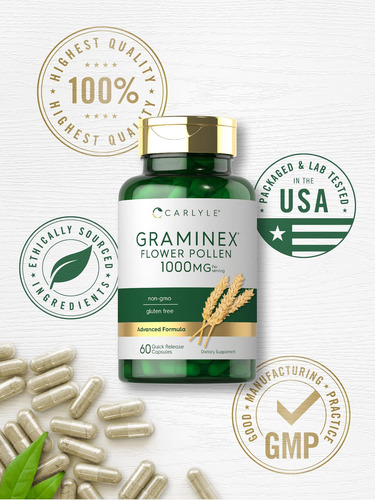 Extrato De Pólen De Flor Carlyle Graminex | 1000mg | 60 Cáps - Imagem 10