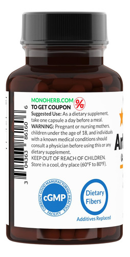 Monoherb Artemisinina (artemisia Annua) 200 Mg 90 Cápsulas - Imagem 3