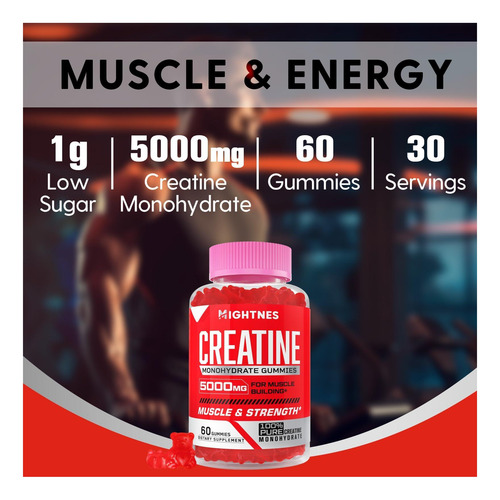 Gommies De Monohidratos De Creatina Para Homens E Mulheres E - Imagem 7