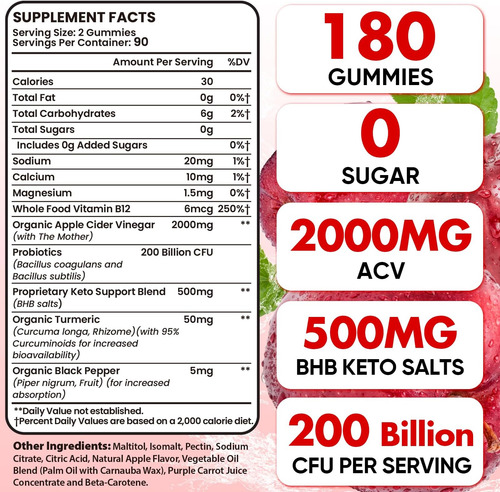 Gummies De Vinagre De Cidra, Adiantado 2000mg Acv Gomoso Com - Imagem 2