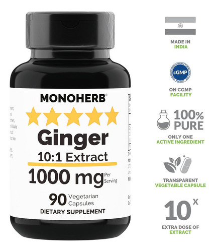 Extrato De Gengibre Monoherb 1000 Mg - 90 Cápsulas - Imagem 4