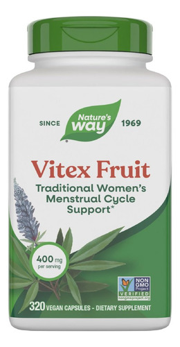 Nature"s Way Vitex Suporte Para Ciclo Menstrual, 320 Cápsula