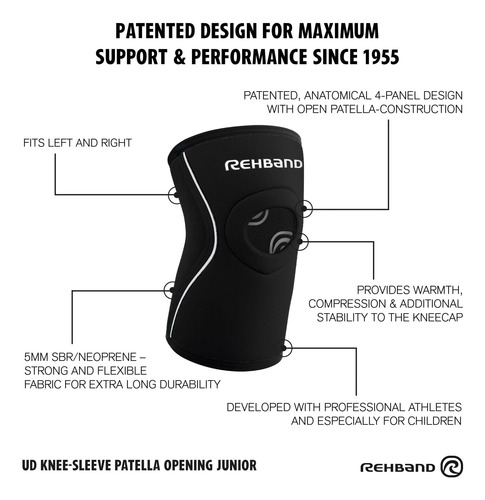 Manga De Joelho De Neoprene Infantil Rehband Com Abertura De - Imagem 5