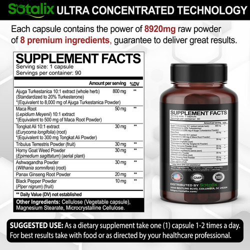 Suplemento Sotalix Ultra Turkesterone 8920mg Com Ajuga Turke - Imagem 2