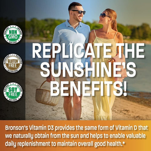 Bronson, Vitamina D3 10.000 Ui - 180 Cápsulas Geladas - Imagem 7