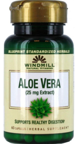 Vitaminas De Aloe Vera Natural Windmill 25mg 60 Cápsulas