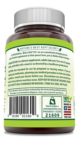 Herbal Secrets Graviola 650 Mg 120 Cápsulas Vegetais - Imagem 2