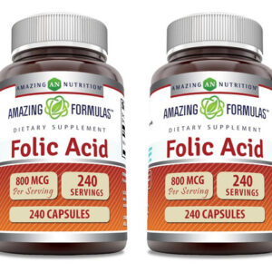 Ácido Fólico Amazing Nutrition 800 Mcg | 240 Cápsulas | Brasil