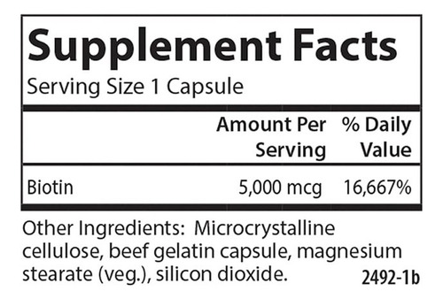 Carlson Biotin 5000 Mcg Para Cabelos E Unhas Fortes - Imagem 2