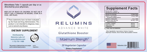 Relumins Advance Nutrition Gluta 1000, Vitamina C Max E Cáps - Imagem 15