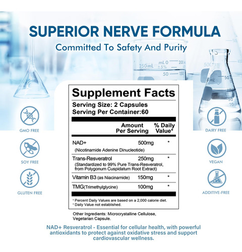 Suplemento Wonerpro Nad+ 1500 Mg Com Resveratrol E Vitamina - Imagem 6