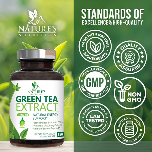 Suplemento Nature"s Nutrition Extrato De Chá Verde 1000mg - Imagem 4