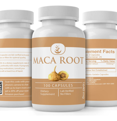 Ingredientes Originais Puros Raiz De Maca Pura - 100 Cápsula - Imagem 5