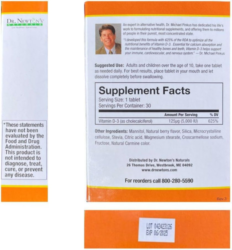 Dr. Newtons Naturals Vitamin D3 Comprimidos De Fusão Rápida - Imagem 11