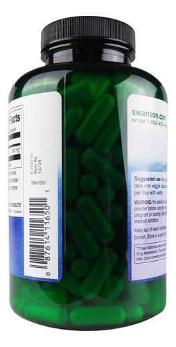 Swanson Acetil L-carnitina 500mg 240 Veg Cap - Imagem 4
