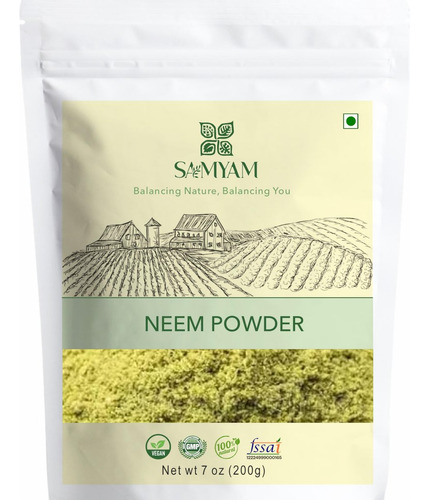 Pó De Folha De Nim Samyam Samyam - 200g Para Pele E