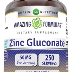 Suplemento De Gluconato De Zinco Amazing Nutrition 50mg 250
