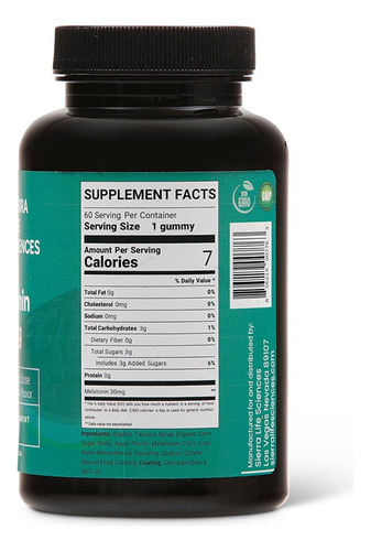 Sierra Life Sciences Gomas De Melatonina Veganas 30 Mg - Imagem 3