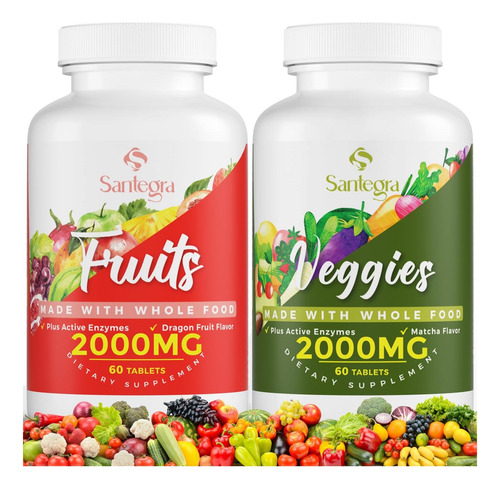 2000 Mg De Suplementos De Frutas E Vegetais, Equilíbrio Natu - Imagem 9