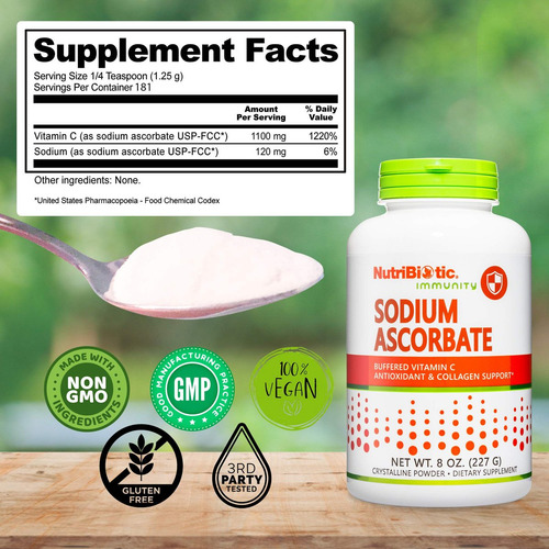 Vitamina C Em Pó Nutribiotic 8 Oz Vegana - Imagem 4
