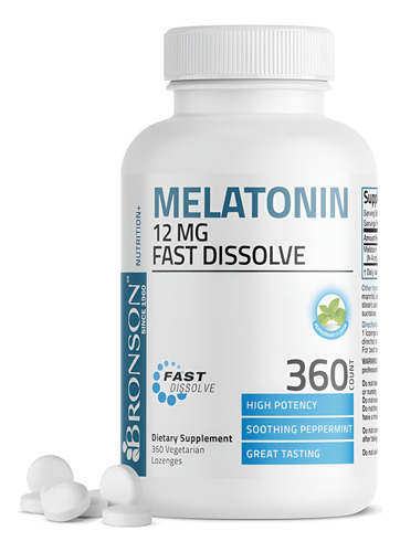 Pílulas Para Dormir Bronson Melatonina 12mg Hortelã