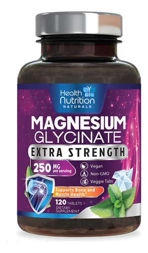 Suplemento Health Nutrition Naturals Magnésio Glicinato 250