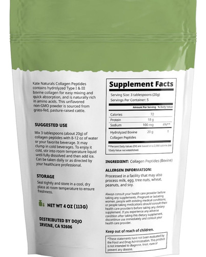 Pó De Colágeno Kate Naturals Kate Naturals Para Cabelos E - Imagem 2
