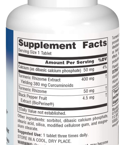Extrato De Cúrcuma Planetary Herbals 450 Mg, 30 Comprimidos - Imagem 9