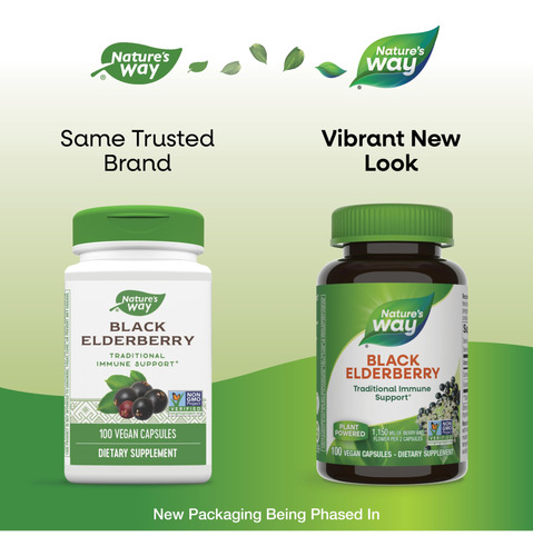 Suplemento Nature"s Way Black Elderberry 100 Cápsulas - Imagem 2