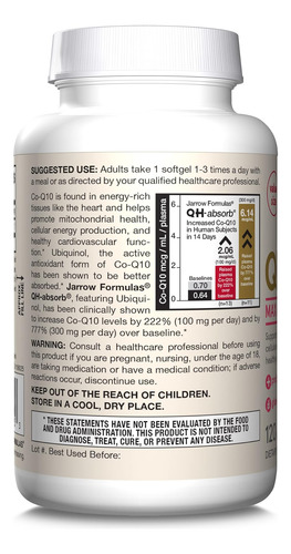 Jarrow Formulas® Qh-absorb®,100 Mg, Suplemento Alimentar De - Imagem 9