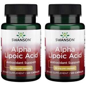 Ácido Alfa Lipóico Swanson 50 Mg 120 Cápsulas (pacote Com 2)