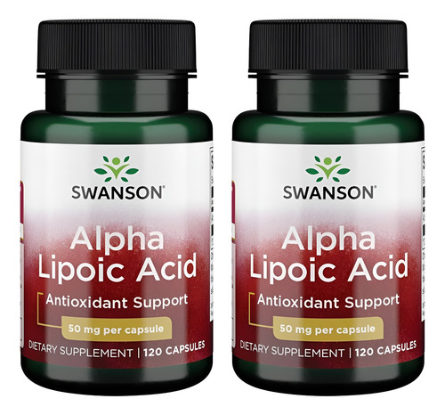 Ácido Alfa Lipóico Swanson 50 Mg 120 Cápsulas (pacote Com 2)