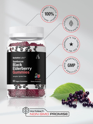Gomas De Sabugueiro Preto Horbaach Sambucus | 60 Contagens | - Imagem 14