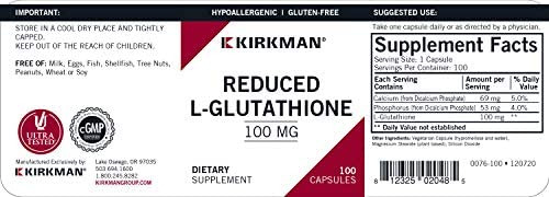 Kirkman L-glutationa Reduzida 100 Mg - Hipoalergênico | 100 - Imagem 3