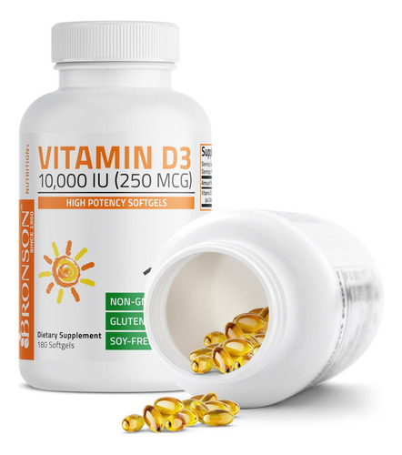 Bronson, Vitamina D3 10.000 Ui - 180 Cápsulas Geladas - Imagem 5