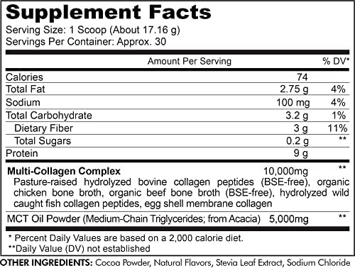 Codeage Multi Collagen Chocolate Protein Powder, Peptídeos - Imagem 4
