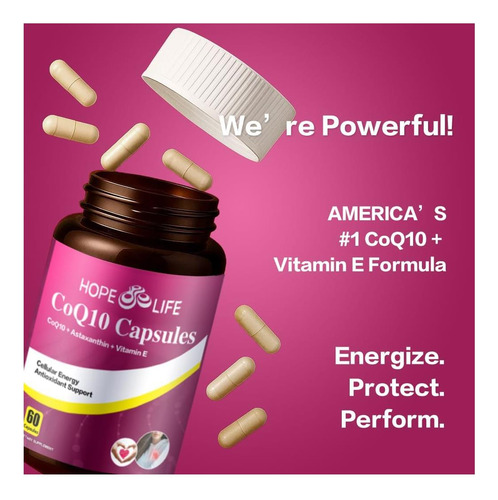Hope Life Coenzyme Q10 Suplementos 2x Melhor Absorção, De E - Imagem 16