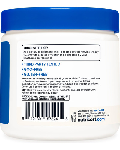 Suplemento Nutricost Creatina Hcl Em Pó 240 Ml (300 Porções) - Imagem 4