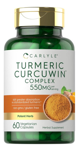 Suplemento De Cúrcuma Carlyle 550mg | 60 Cápsulas | Complexo - Imagem 9