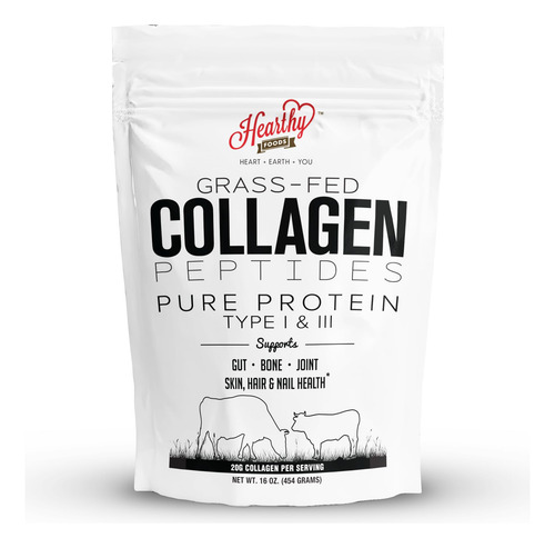 Colágeno Em Pó Hearthy Foods 500ml - 18g De Proteína Tipo Ha