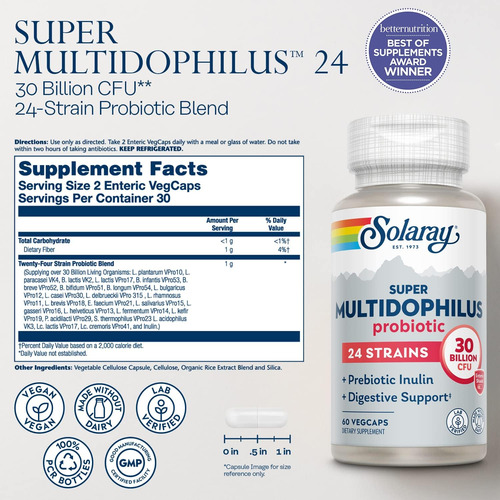 Probiótico De Cepa Solaray Super Multidophilus 24 | 30 Bilhõ - Imagem 9