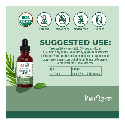 Maryruth Organics Stinging Nettle Leaf Extract | Detox Gotas - Imagem 3