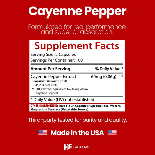 Extrato De Pimenta Caiena Healthfare 600mg | 200 Cápsulas - Imagem 6