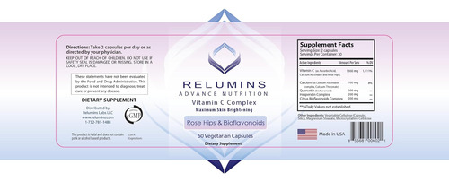 Relumins Advance Nutrition Gluta 1000, Vitamina C Max E Cáps - Imagem 13