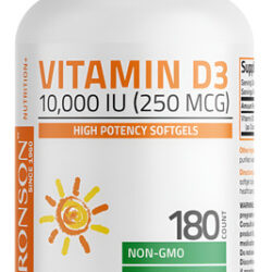 Bronson, Vitamina D3 10.000 Ui - 180 Cápsulas Geladas