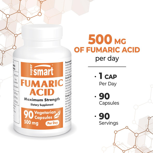 Suplemento Supersmart Ácido Fumárico 500mg 90 Cápsulas - Imagem 4