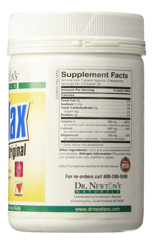 Suplemento Dr. Newton"s Naturals Calmax Calcium Magnesium Vi - Imagem 2