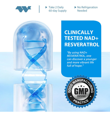 Suplemento Wonerpro Nad+ 1500 Mg Com Resveratrol E Vitamina - Imagem 4