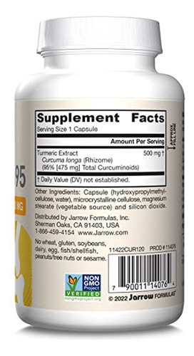 Jarrow Formulas Curcumina 95, 120 Cápsulas