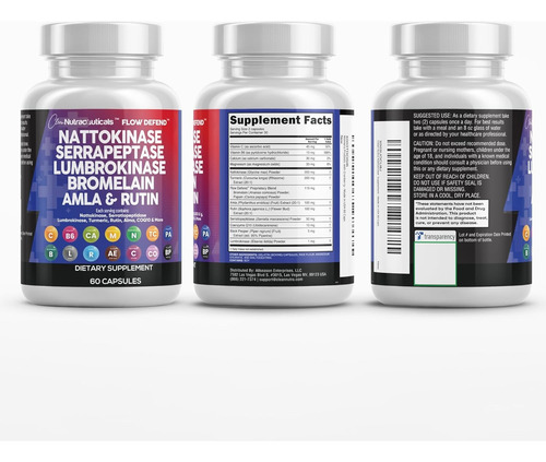 Premium Nattokinase 4000 Fu Serrapeptase Spu Lumbrokinase 12 - Imagem 8
